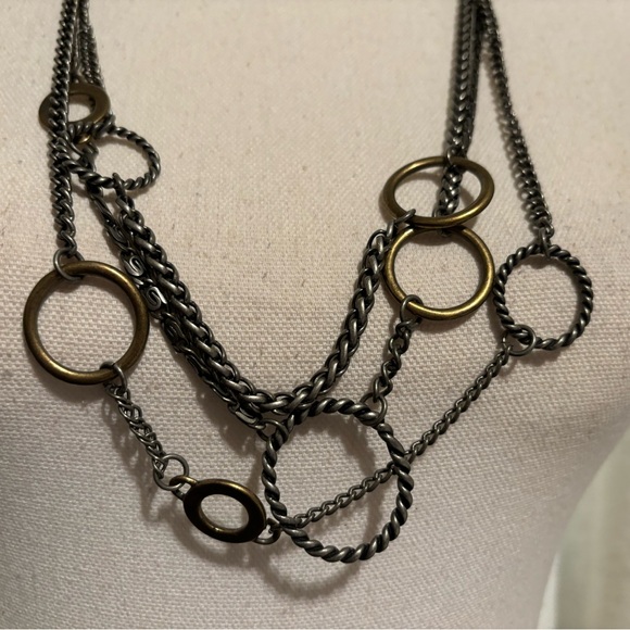 Vintage Park Lane unique multi layered circle link Necklace - Picture 12 of 12